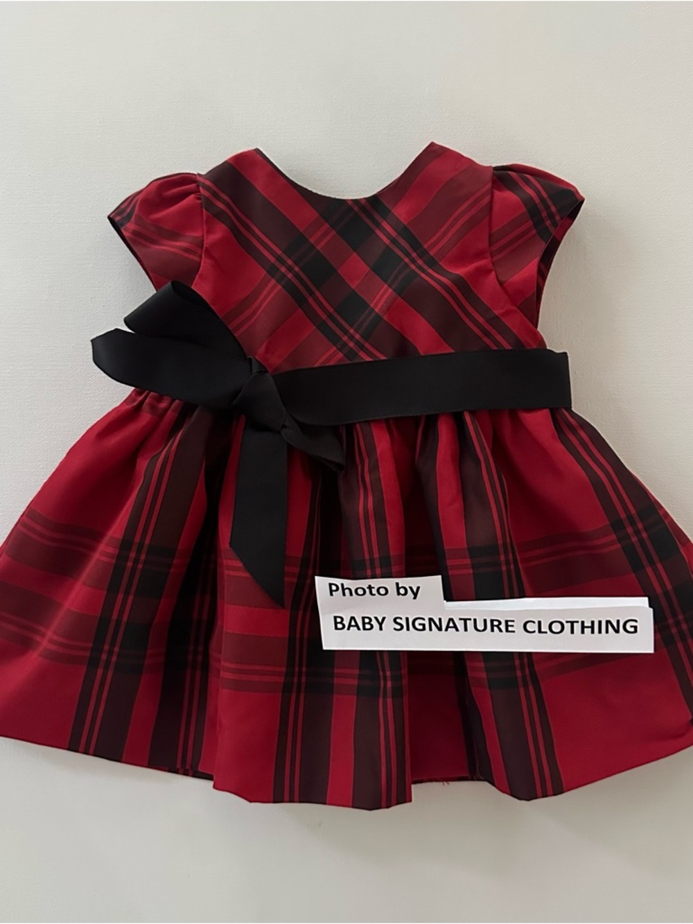 Ralph Lauren 3 Months Baby Girl Red Black Plaid Holiday Dress Christmas